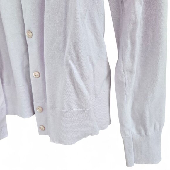 J. Crew Womens Light Purple Button-Up Cardigan Sweater Size M Cotton Crew Neck - Picture 5 of 9